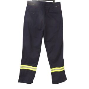 Workrite FR 2112 Navy Blue Flame Resistant Work Pants Reflective Stripes Size L